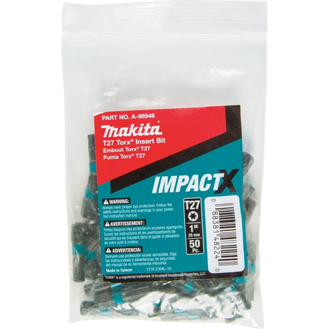 Makita A-98946 Impactx T27 Torx 1? Insert Bit, 50 Pack, Bulk