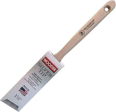 Wooster Brush 5221-1 1/2 5221-3 Silver Tip Angle Sash Paintbrush, 1-1/2 Inch (4)