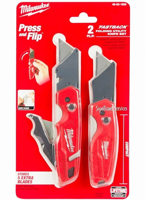 Milwaukee Knife Utility Set Folding 2PC 48-22-1503