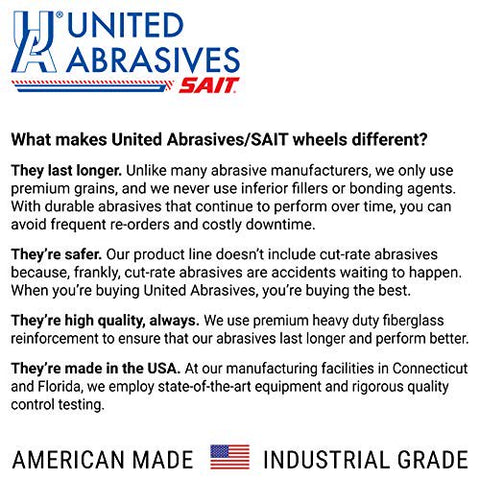 United Abrasives-SAIT 22068 Saitech� High Performance Cut-Off Wheels (Type 27/Type 42 Depressed Center) 4" x .045" x 5/8", 50-Pack
