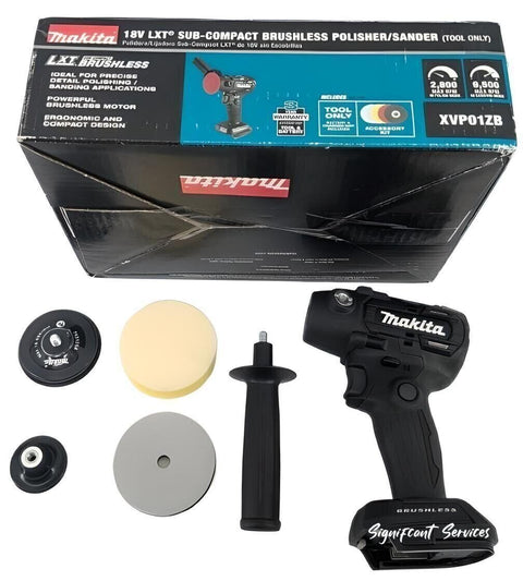 Makita XVP01ZB Lithium‑Ion Sub-Compact Brushless Cordless 3" Polisher 2" Sander