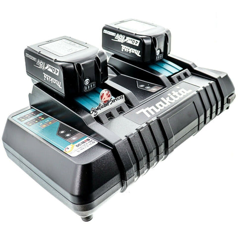 Makita DC18RD 18V Lithium-Ion Dual Port Rapid Optimum Charger 4.0 Ah Batteries