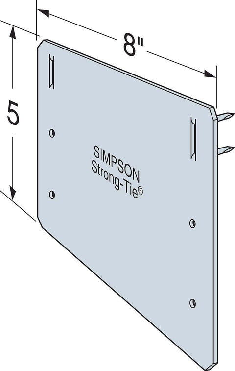 Simpson Strong-Tie PSPN58Z Protecting Shield Plate 5x8 16Gauge ZMAX Steel 25PK