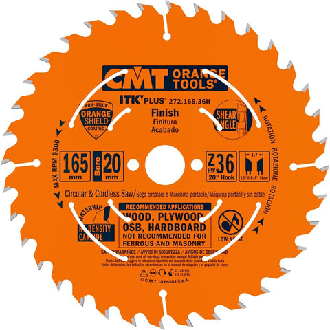 CMT ORANGE TOOLS 272.165.36H ITK Plus Finish Saw Blade HW 165X1.7X20