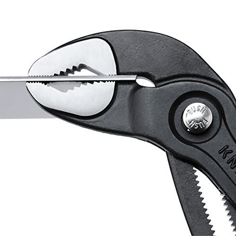 Knipex 8702180TBKA Cobra Water Pump Pliers "7.09" with soft handle and tether...