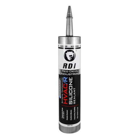 Red Devil 089650 Extreme Temperature HVAC/R Silicone Sealant, Long-Lasting Weather-Resistant Adhesive, 280 ml, Aluminum, 1-Pack