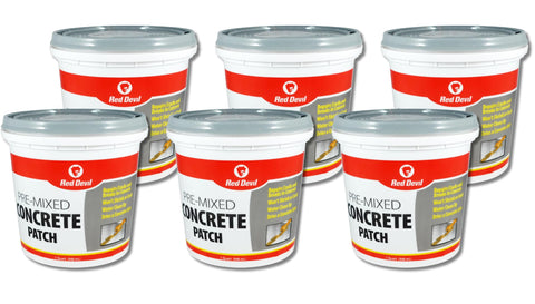 Red Devil 0644 Pre-Mixed Concrete Patch 1 Quart Gray 6 Pack