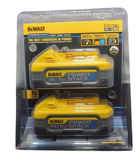 DEWALT DCBP520-2 20V MAX 5Ah Compact Li-Ion Powerstack Battery 2 Pack