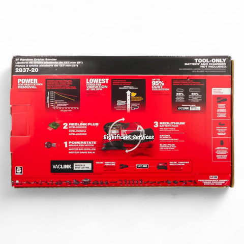 Milwaukee 2837-20 M18 18V FUEL 5" Cordless Brushless Random Orbital Sander