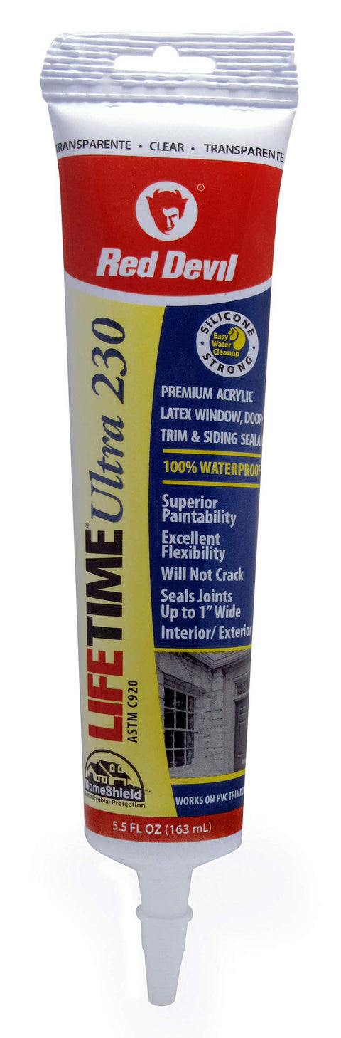 Red Devil 0705 Lifetime Ultra Premium Elastomeric Acrylic Latex Sealant, Clear