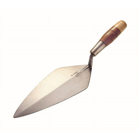 W. Rose RO316-12 12" Narrow London Brick Trowel w/Leather Handle
