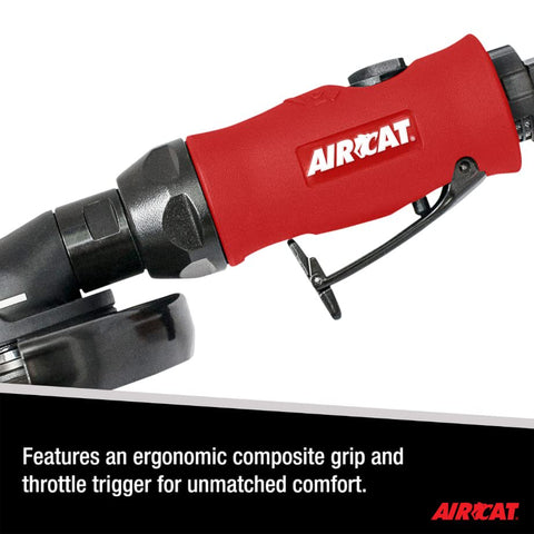 AIRCAT 6340-A 4-1/2" Pneumatic Angle Grinder 1.0 HP 11,000 RPM with Spindle Lock