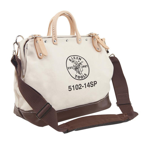 Klein Tools 5102-14SP Tool Bag with Detachable Shoulder Strap 14-Inch, 10 Inside Pockets for Hand Tool Organization