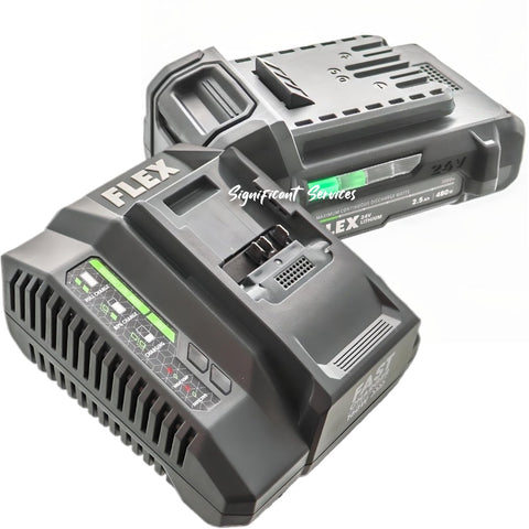 New FLEX FX0111 24V 2.5Ah Lithium-Ion Cordless Battery 160W FX0411 Charger Kit