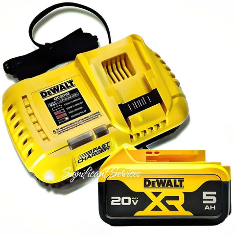 DEWALT 20V MAX XR Battery 2-Pack DCB205-2 FLEXVOLT 20V MAX Charger DCB118 NEW