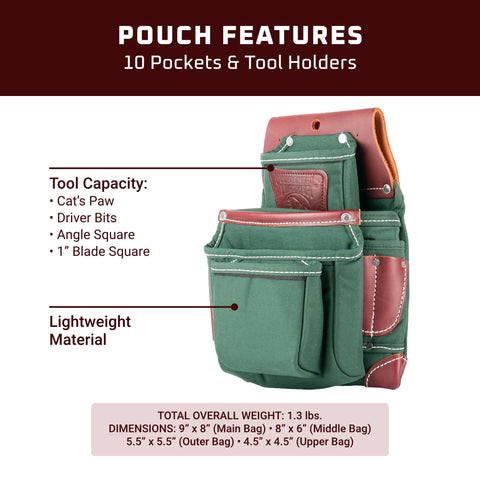 Occidental Leather 8062LH Left Hand Oxy Lights 4 Pouch Tool Fastener Bag
