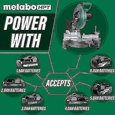 Metabo HPT C1810DFAQ4 18V MultiVolt Cordless 10" Single Bevel Miter Saw BSL1820