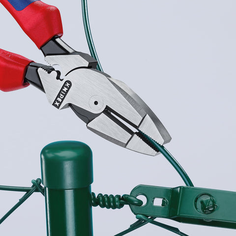 KNIPEX 0912240TBKA 9.25in Lineman's Pliers Crimper Fish Tape Puller Tether
