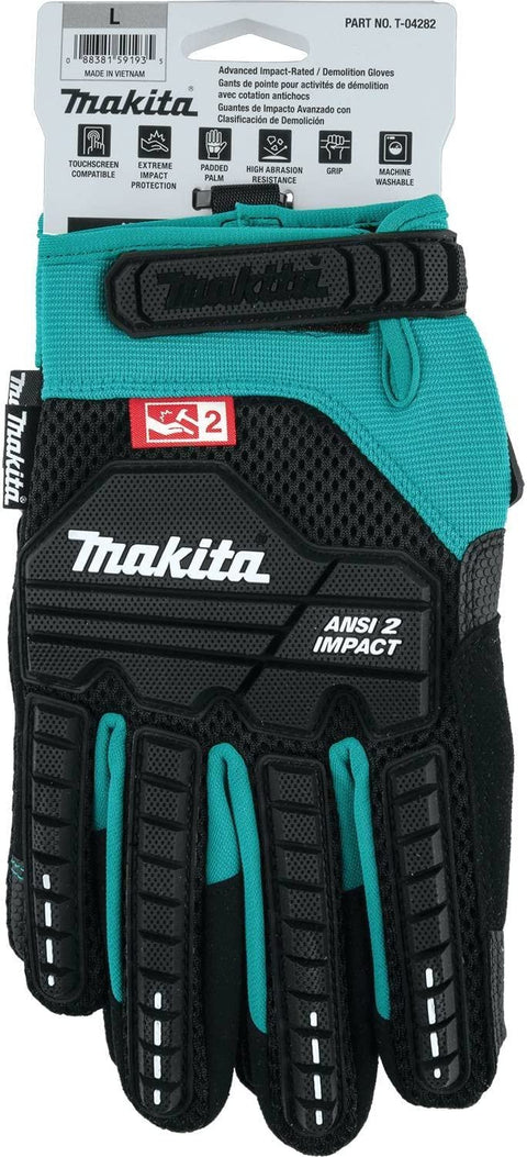 Makita Impact-rated T 04282 ANSI 2 Heavy Duty Demolition Gloves Large