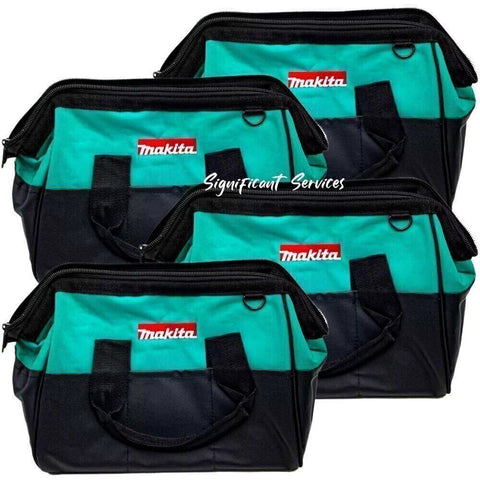 MAKITA Contractor Tool Bag Storage Case Outside Pockets 14" x 11" x 9" Strap 4PK
