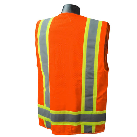 Radians SV6O4X Two Tone Surveyor Class 2 Safety Vest, 4X-Large, Orange
