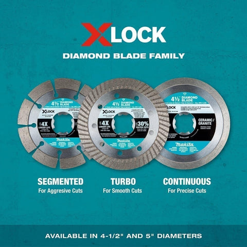Makita E-07406 X-Lock 5" Continuous Rim Diamond Blade for Ceramic and Granite