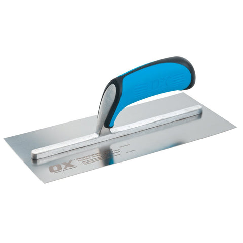 OX Tools 3" x 8" Plaster Finishing Trowel Stainless Steel Blade Soft Grip Han...