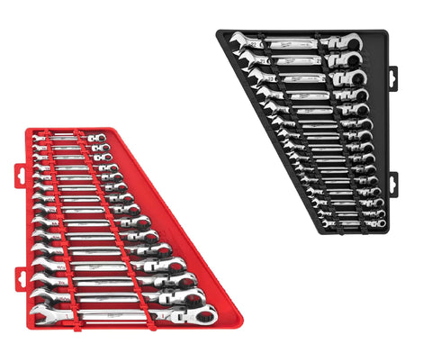 Milwaukee Flex Head Ratcheting Comb Wrench Set Bundle Metric SAE 48-22-9513/9413