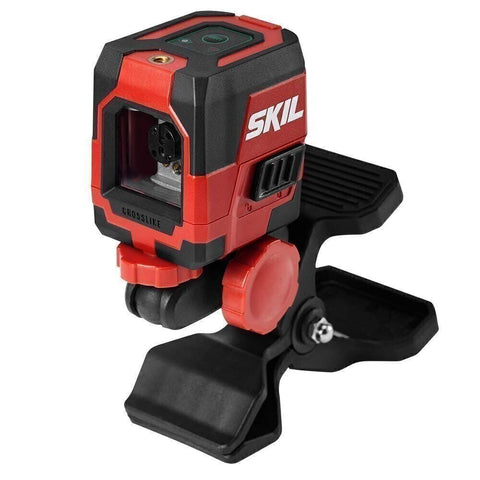 SKIL LL9324G-01 Green Cross Line Laser Level Horizontal Self Leveling Clamp