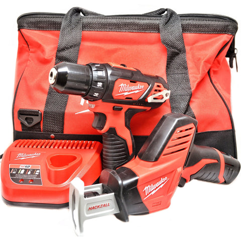 MILWAUKEE 2493-22 M12 Li-Ion Cordless 3/8 in Drill Driver HACKZALL Combo Kit