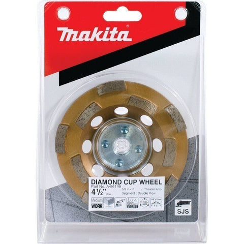 Makita A-96198 Double Row Anti-Vibration Diamond Cup Wheel, 4-1/2"