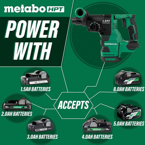 Metabo HPT DH1826DAQ4 18V MultiVolt 1-1/32" SDS Plus Rotary Hammer