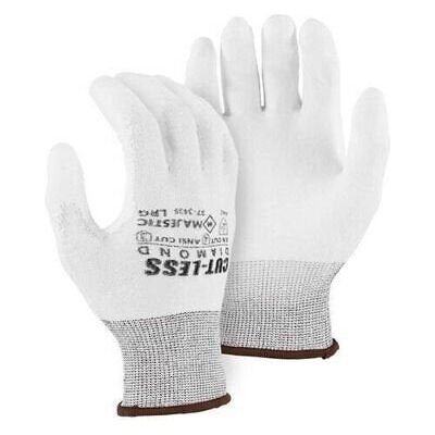Majestic 37-3435 White Cut-Less Diamond Seamless Knit Glove PU Palm X-Large