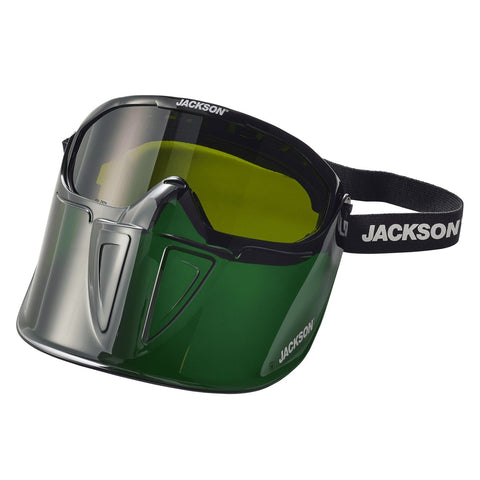 Jackson Safety GPL530 Premium Goggle with Detachable Face Shield, Anti-Fog Coating, Shade 3 IR Lens, Green, 21001