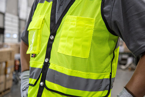 Majestic 75-3208 Fabric High Visibility Heavy Duty Orange Mesh Vest Large