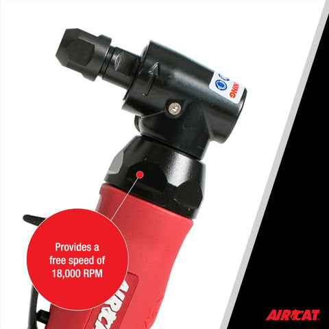 AIRCAT 6280 .75 HP Angle Die Grinder with Spindle Lock, 18,000 RPM