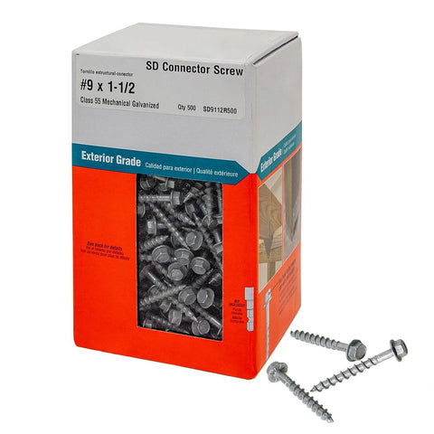 Simpson Strong-Tie SD9112R500 - #9 x 1-1/2' SD Connector Screw 316SS QTY: 500