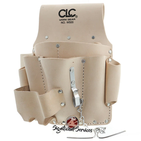 CLC Custom Leathercraft W500 Electrician's Tool Pouch, Heavy Duty, 8-Pocket, Tan