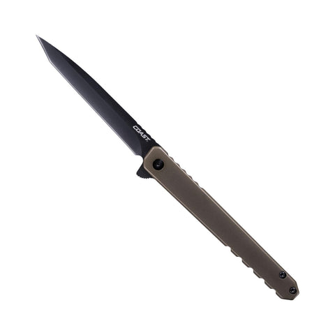 Coast 31143 LX522 Origin Tanto Folding Pocket Knife Stainless Black Blade Brown Handle EDC