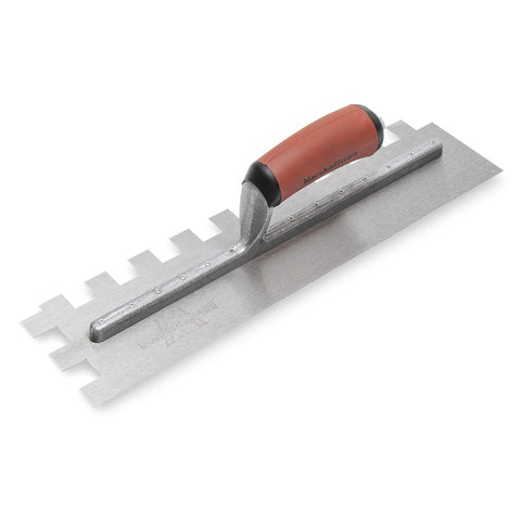 MARSHALLTOWN 625SD 3/4 x 3/4 x 3/4 Two-Sided Square Notched Trowel, USA Made 16x4 Inch Riveted Tiling Trowel