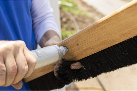 MARSHALLTOWN 6597 Wood Backed Concrete Broom, 24 Inch Size, Horsehair Bristles, Made in The USA