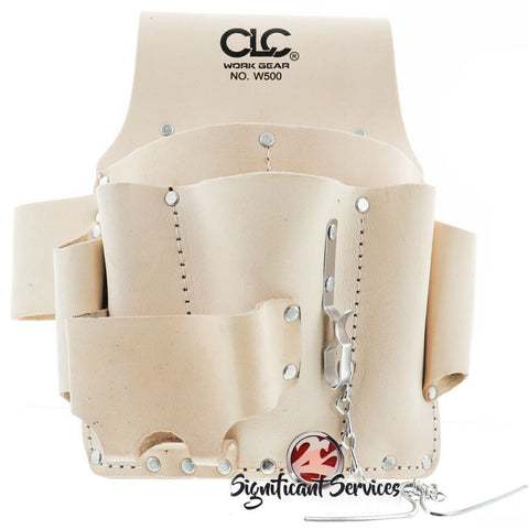 CLC Custom Leathercraft W500 Electrician's Tool Pouch, Heavy Duty, 8-Pocket, Tan