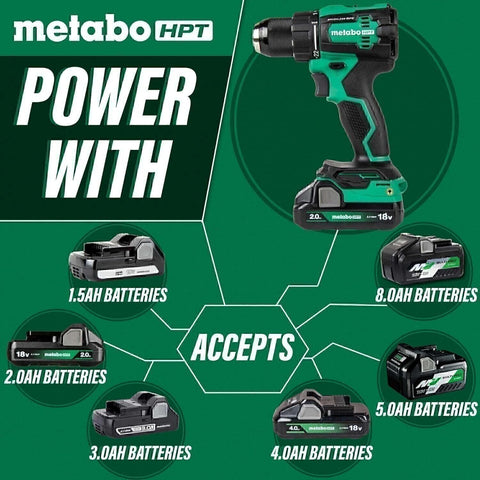 Metabo HPT DS18DEXM 18V MultiVolt Brushless Drill Driver w/ 2 Batteries New NIB