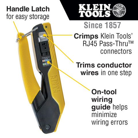 Klein Tools VDV026-813 RJ45 Ethernet Cable Tester Crimper Kit Pass-Thru