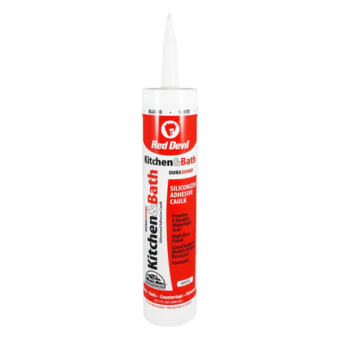 Red Devil 0406 Duraguard Kitchen & Bath Siliconized Acrylic Caulk, 10.1 oz, White