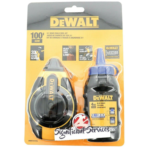 DEWALT DWHT47373L 3:1 Reel Kit with 4.0 Oz Blue Chalk Line Ergonomically-Designed