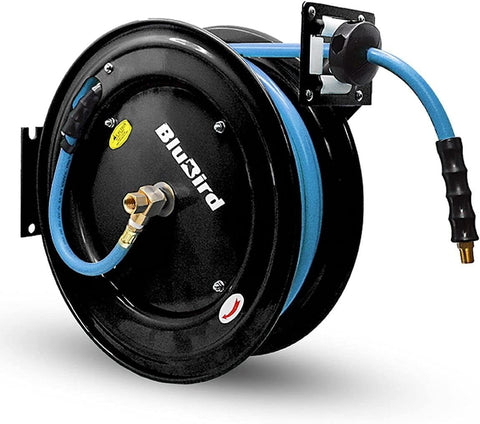 BLUBIRD BBR1250 20ga. Retractable Air Hose Reel 1/2" X 50' 12 Point Ratcheting