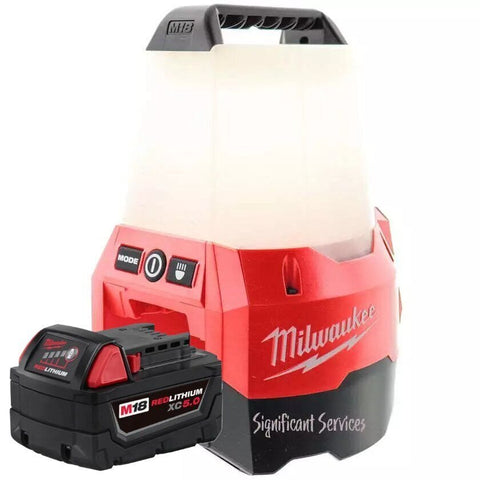 New Milwaukee 2144-20 M18 LED Compact Site Light Flood 360 degree 5.0 Ah Battery