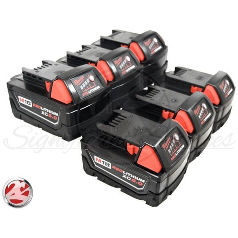Milwaukee 48-11-1850 M18 REDLITHIUM XC 18V 5.0Ah Battery 6-Pack
