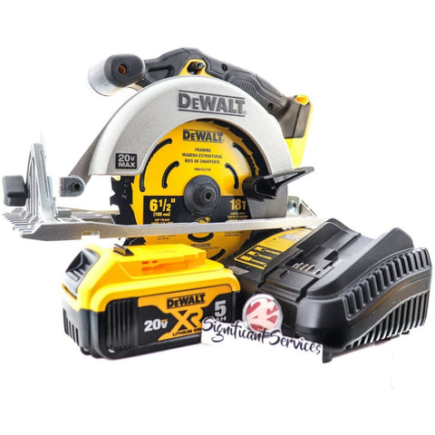 DEWALT 20V MAX* 6-1/2-Inch Circular Saw Kit, 5.0-Ah (DCS391P1) (Circular Saw Kit